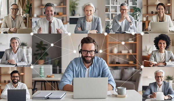 Online vergadering met 10 deelnemers